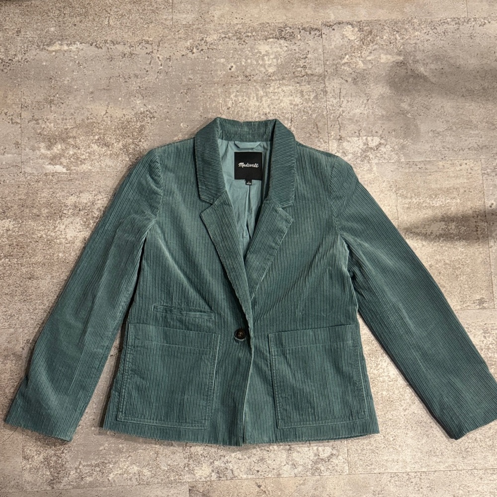 Madewell Teal Corduroy Blazer